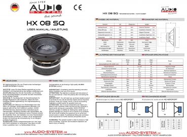 AUDIO SYSTEM HX 08 SQ