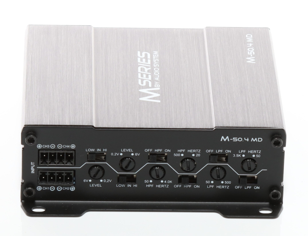 Audio System M-500.4 MD - Ultrakompakter 4-Kanal Digital Micro-Verstärker (4x 125 Watt RMS @ 2 Ohm / 2x 250 Watt RMS gebrückt)