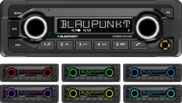Preview: Blaupunkt Durban 424 DAB Heavy Duty 24V - Robustes 1-DIN Nutzfahrzeug-Radio mit DAB+, Bluetooth, USB & Twin-Encoder-Konzept
