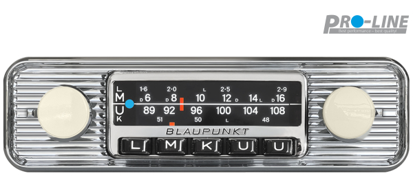 Blaupunkt Frankfurt Stereo Classic - Klassisches 1-DIN Retro-Autoradio mit Chrom-Blende, DAB+, Bluetooth, USB, SD & geringer Einbautiefe (Shortbody)