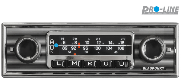 Preview: Blaupunkt Frankfurt Stereo MB - Klassisches 1-DIN Retro-Autoradio mit Mercedes-Benz Blende, DAB+, Bluetooth, USB, SD & geringer Einbautiefe (Shortbody)