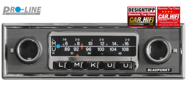 Preview: Blaupunkt Frankfurt Stereo MB - Klassisches 1-DIN Retro-Autoradio mit Mercedes-Benz Blende, DAB+, Bluetooth, USB, SD & geringer Einbautiefe (Shortbody)