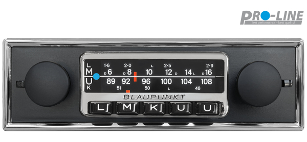 Preview: Blaupunkt Frankfurt Stereo MB - Klassisches 1-DIN Retro-Autoradio mit Mercedes-Benz Blende, DAB+, Bluetooth, USB, SD & geringer Einbautiefe (Shortbody)