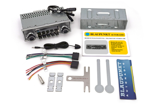 Blaupunkt Frankfurt Stereo MB - Klassisches 1-DIN Retro-Autoradio mit Mercedes-Benz Blende, DAB+, Bluetooth, USB, SD & geringer Einbautiefe (Shortbody)